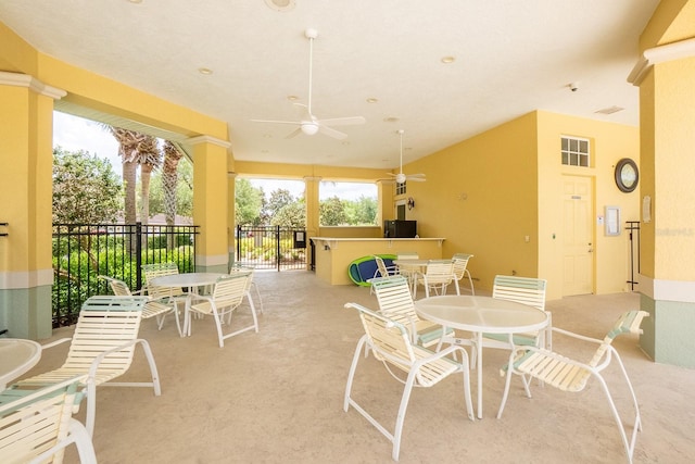 1400 Canopy Walk Ln Unit 1413, Palm Coast, FL 32137 - view of patio / terrace featuring outdoor dining area and a ceiling fan