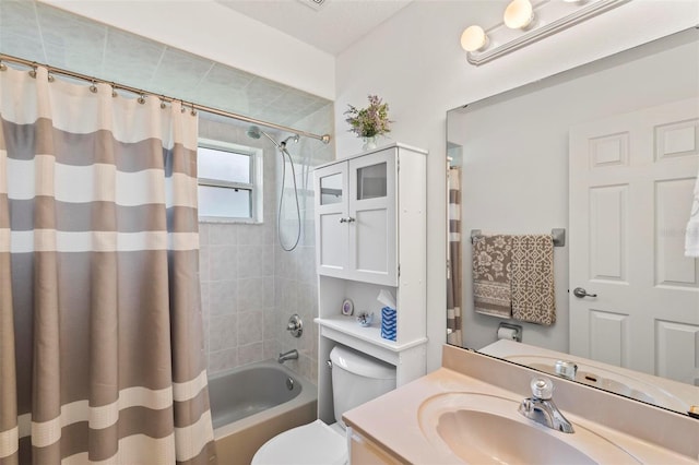 118 Pine Grove Dr, Palm Coast, FL 32164 - bathroom featuring shower / tub combo, vanity, and toilet