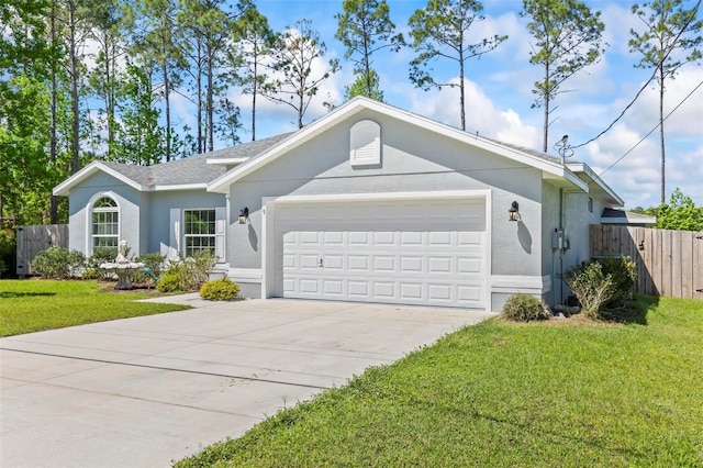 9 Port Royal Dr, Palm Coast, FL 32164 - ranch-style house featuring a garage, concrete driveway, stucco siding, and a shingled roof