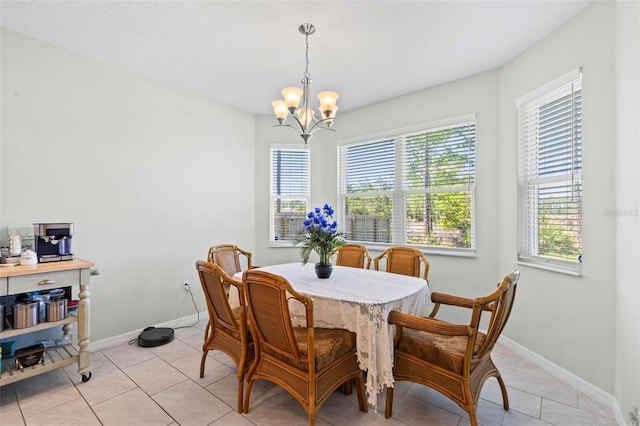 9 Port Royal Dr, Palm Coast, FL 32164 - dining space with a chandelier and light tile patterned floors