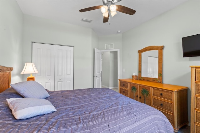 9 Port Royal Dr, Palm Coast, FL 32164 - bedroom featuring a closet and ceiling fan