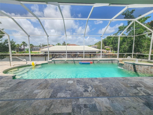 101 Covington Ln, Palm Coast, FL 32137 - view of pool with a patio area, a lanai, and a pool with connected hot tub