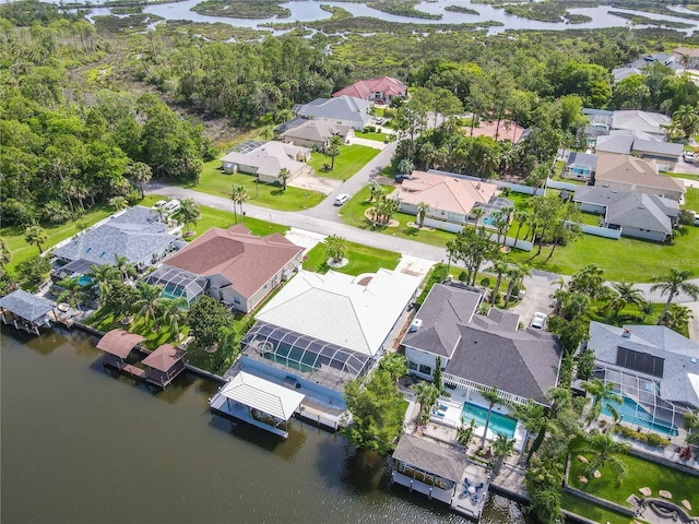 101 Covington Ln, Palm Coast, FL 32137 - aerial perspective of suburban area with a large body of water