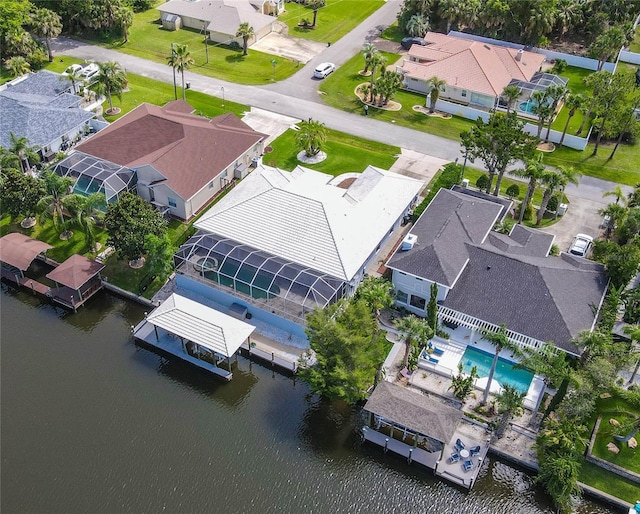 101 Covington Ln, Palm Coast, FL 32137 - aerial view of residential area with a pool and a nearby body of water