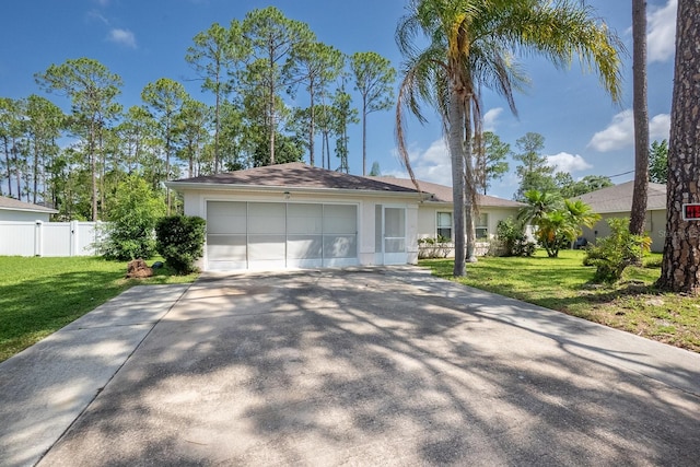 19 Rydell Ln, Palm Coast, FL 32164 - ranch-style house featuring driveway, a garage, and stucco siding