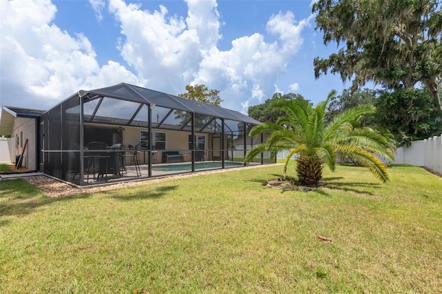12 Fernwood Ln, Palm Coast, FL 32137 - view of yard with an outdoor pool, a lanai, and a patio