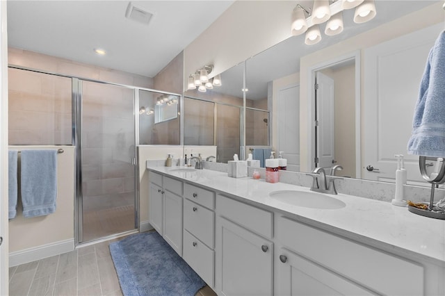 2137 Raglan Cir, Ormond Beach, FL 32174 - full bath featuring double vanity and a stall shower