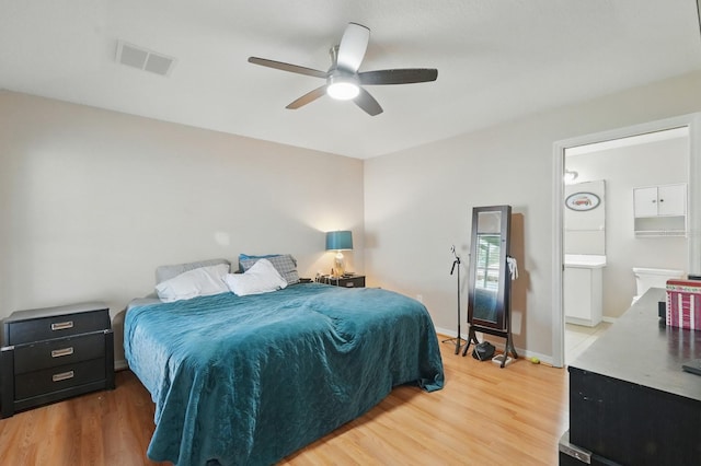 8 Severn Ct, Palm Coast, FL 32164 - bedroom featuring light wood-style flooring and ceiling fan