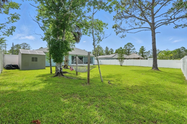 8 Severn Ct, Palm Coast, FL 32164 - fenced backyard with a storage unit