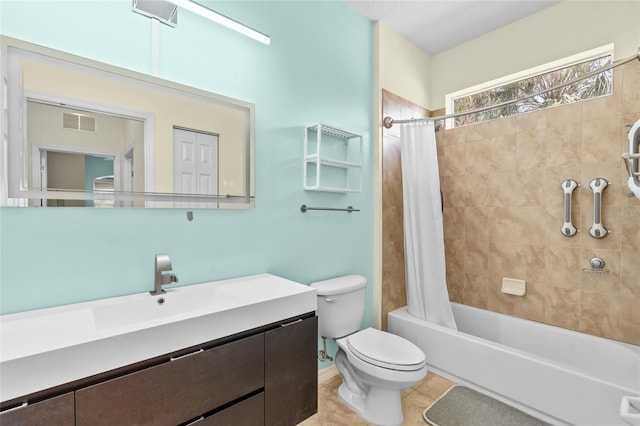 34 Raintree Cir, Palm Coast, FL 32164 - full bathroom featuring vanity, shower / bathtub combination with curtain, and tile patterned floors