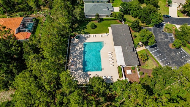 34 Raintree Cir, Palm Coast, FL 32164 - aerial view of a pool area