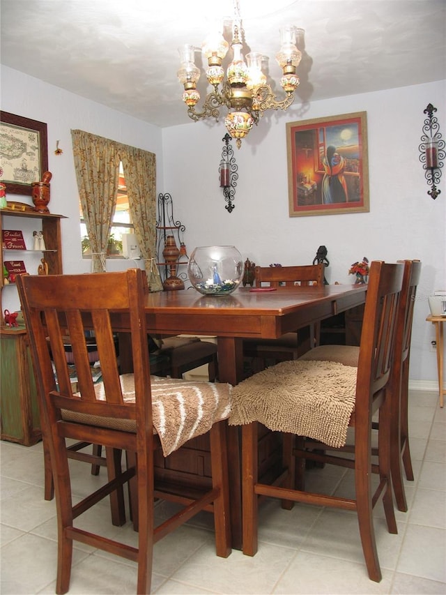 39 Benjamin Dr, Ormond Beach, FL 32176 - dining room featuring a chandelier and tile patterned floors