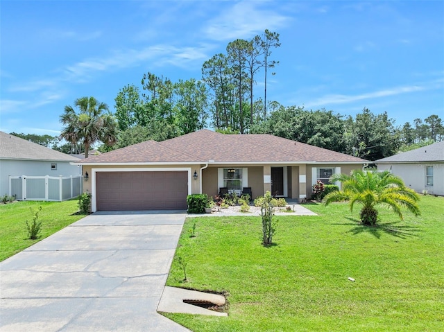 22 Post Tree Ln, Palm Coast, FL 32164 - ranch-style home with an attached garage, stucco siding, and concrete driveway