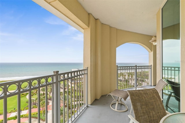 200 Ocean Crest Dr Unit 913, Palm Coast, FL 32137 - balcony featuring view of water and beach