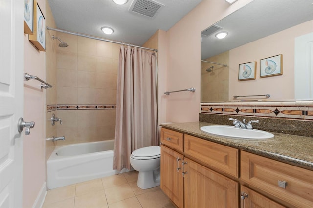 200 Ocean Crest Dr Unit 913, Palm Coast, FL 32137 - bathroom with tile patterned flooring, vanity, and shower / tub combo with curtain