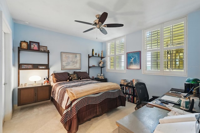 20 Porto Mar Unit 302, Palm Coast, FL 32137 - bedroom featuring carpet flooring, a desk, and ceiling fan