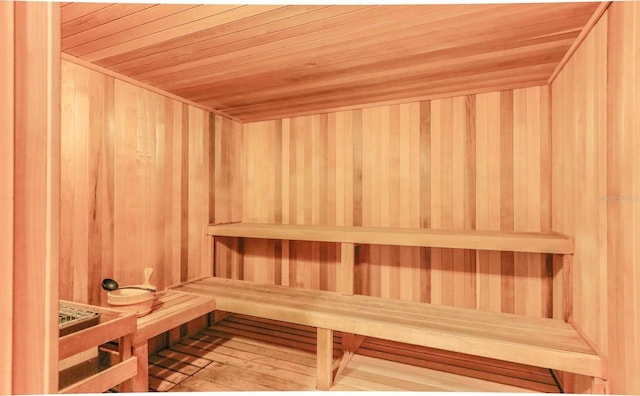 20 Porto Mar Unit 302, Palm Coast, FL 32137 - relaxing sauna / steam room with wood ceiling and wooden walls
