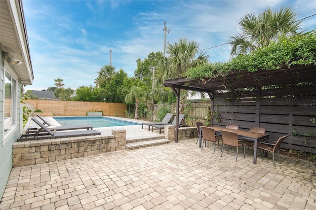 159 Southwind Cir, Saint Augustine, FL 32080 - view of swimming pool featuring a fenced backyard, a patio, and outdoor dining area