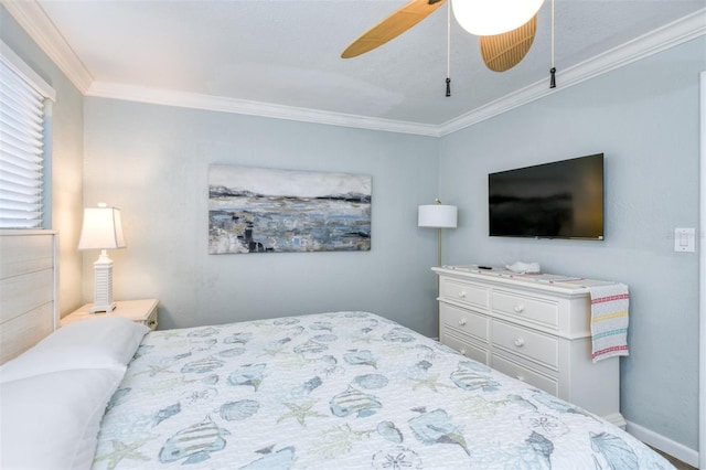 159 Southwind Cir, Saint Augustine, FL 32080 - bedroom featuring crown molding and ceiling fan