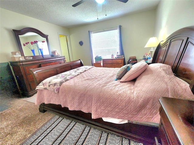 1561 Copperfield Ave, Deltona, FL 32738 - bedroom featuring carpet floors, a textured ceiling, and ceiling fan