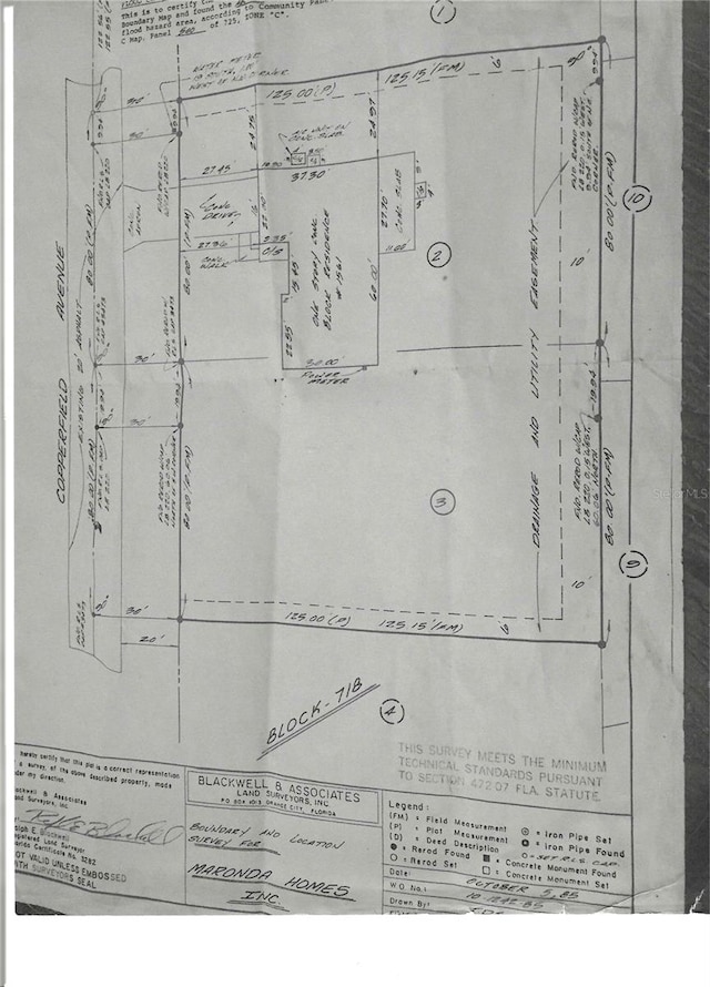 1561 Copperfield Ave, Deltona, FL 32738 - survey map / technical document