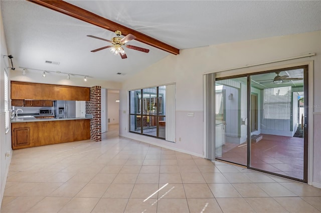 2396 Stonebridge Dr, Orange Park, FL 32065 - unfurnished living room with ceiling fan and light tile patterned flooring