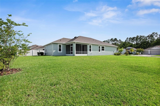 51 Oakleaf Way, Palm Coast, FL 32137 - rear view of property featuring a sunroom and stucco siding