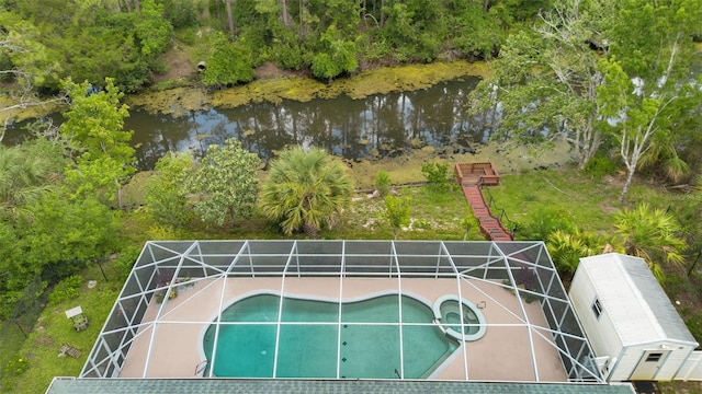 57 Prattwood Ln, Palm Coast, FL 32164 - drone / aerial view of a nearby body of water and a pool area
