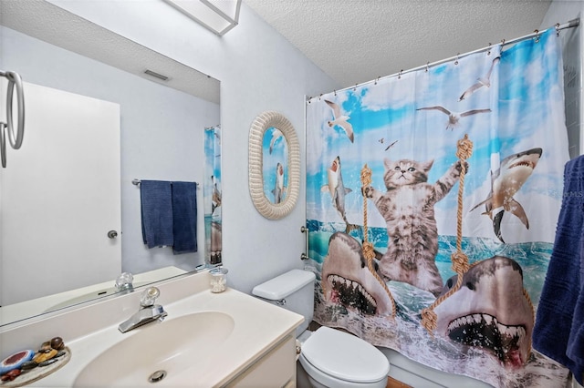 152 Fenimore Ln Unit A & B, Palm Coast, FL 32137 - full bathroom with a textured ceiling, vanity, and a shower with shower curtain