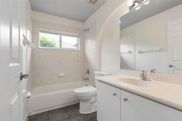 81 Brownstone Ln, Palm Coast, FL 32137 - full bath featuring vanity, shower / bathtub combination, and tile patterned floors