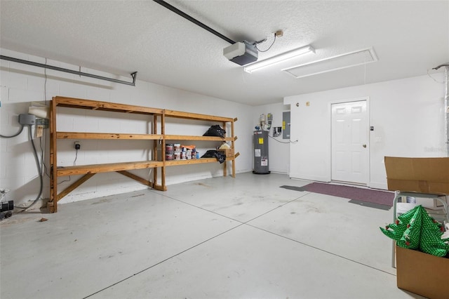 81 Brownstone Ln, Palm Coast, FL 32137 - garage featuring water heater, a garage door opener, and electric panel