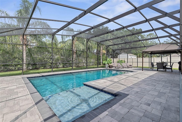 8 White Horse Ln, Palm Coast, FL 32164 - view of swimming pool featuring a patio and glass enclosure