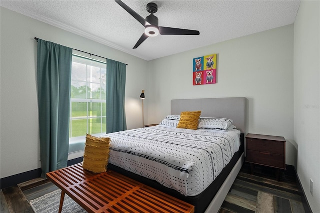 66 Randolph Dr, Palm Coast, FL 32164 - bedroom with wood finished floors, a textured ceiling, and ceiling fan