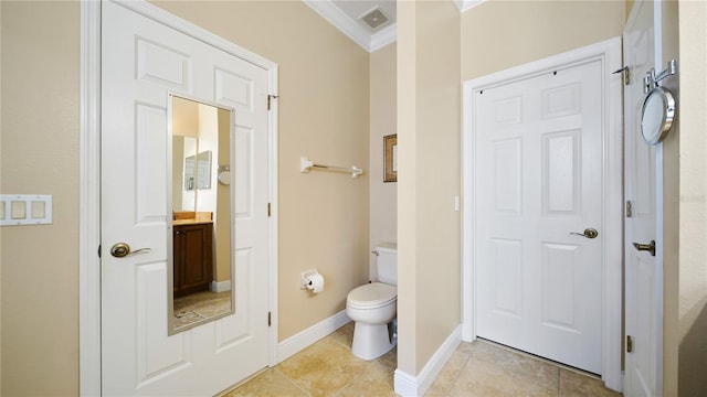 30 Cortes Ct, Palm Coast, FL 32137 - bathroom featuring crown molding, tile patterned floors, and vanity