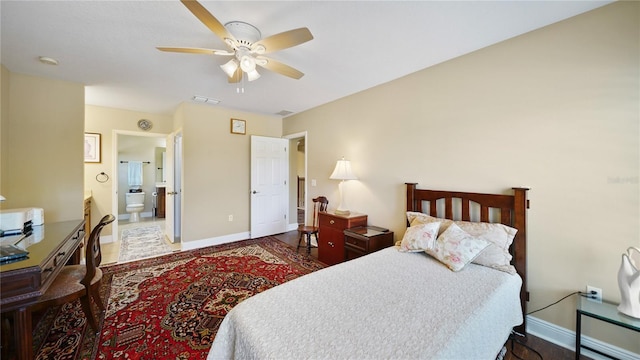 30 Cortes Ct, Palm Coast, FL 32137 - bedroom with a ceiling fan and connected bathroom