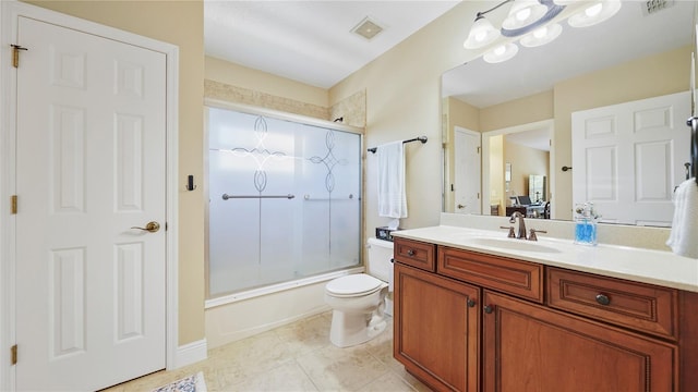 30 Cortes Ct, Palm Coast, FL 32137 - full bath featuring vanity, bath / shower combo with glass door, and tile patterned flooring