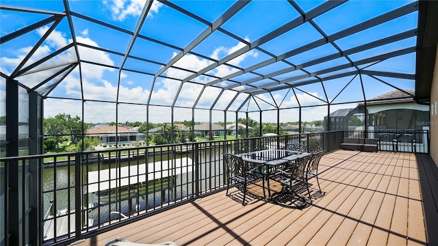 30 Cortes Ct, Palm Coast, FL 32137 - wooden terrace with a water view