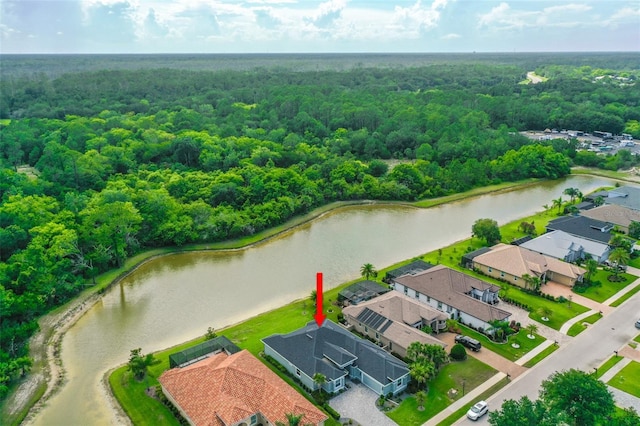 67 N Lakewalk Dr, Palm Coast, FL 32137 - aerial view of residential area with a forest and a nearby body of water