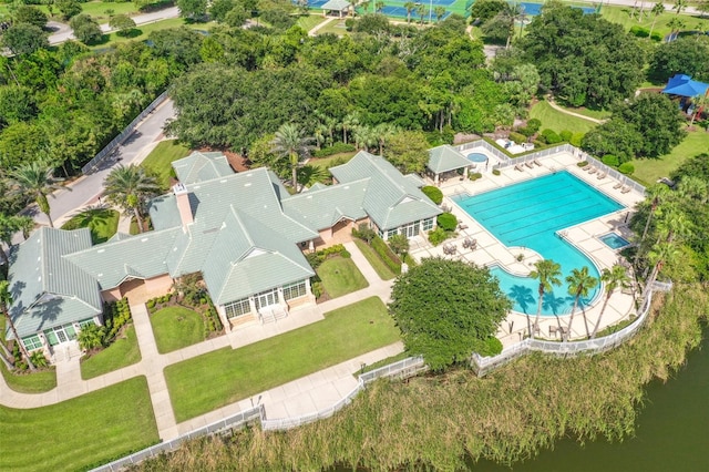 67 N Lakewalk Dr, Palm Coast, FL 32137 - drone / aerial view of a pool