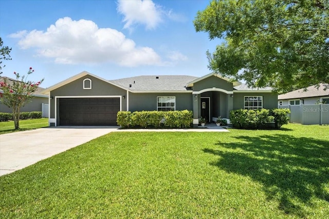 37 Lindsay Dr, Palm Coast, FL 32137 - ranch-style house with a garage, stucco siding, and concrete driveway