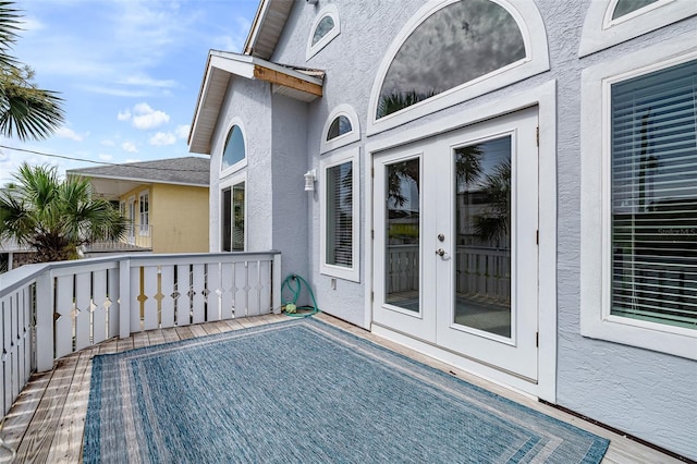 1115 N Central Ave, Flagler Beach, FL 32136 - wooden deck with french doors