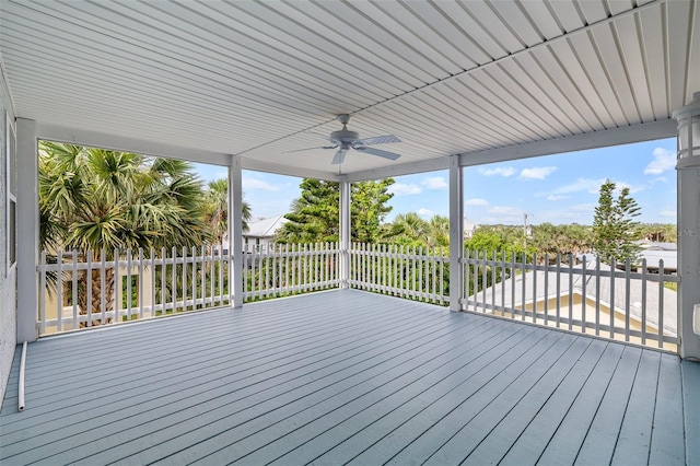 1115 N Central Ave, Flagler Beach, FL 32136 - wooden terrace with ceiling fan