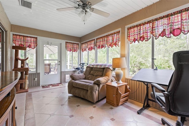 5 Senora Ct, Palm Coast, FL 32164 - sunroom / solarium with a ceiling fan