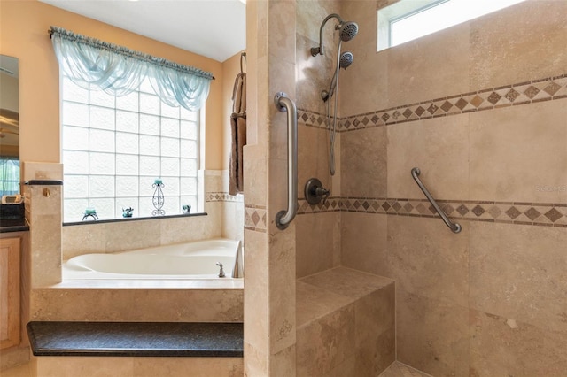 5 Senora Ct, Palm Coast, FL 32164 - bathroom with a garden tub and tiled shower