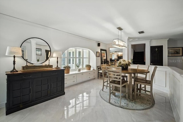 1108 Shockney Dr, Ormond Beach, FL 32174 - dining area with light marble finish flooring
