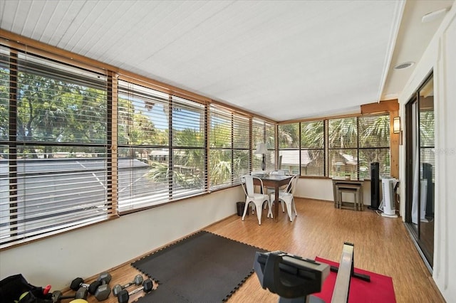 1108 Shockney Dr, Ormond Beach, FL 32174 - sunroom featuring wood finished floors