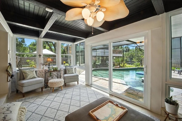 1108 Shockney Dr, Ormond Beach, FL 32174 - sunroom / solarium with beam ceiling