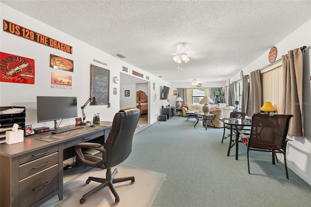 1 Ryberry Pl, Palm Coast, FL 32164 - office space featuring carpet, a textured ceiling, and a ceiling fan