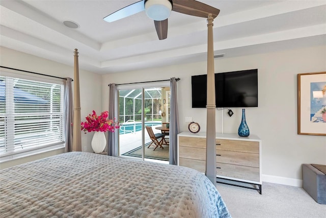 1254 Royal Pointe Ln, Ormond Beach, FL 32174 - carpeted bedroom featuring access to outside and a ceiling fan