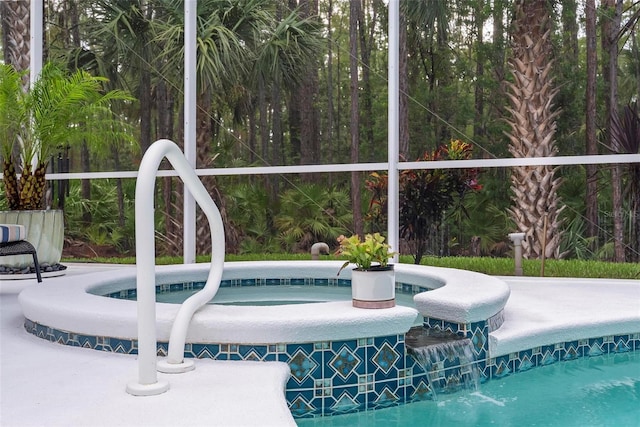 1254 Royal Pointe Ln, Ormond Beach, FL 32174 - view of swimming pool with a pool with connected hot tub